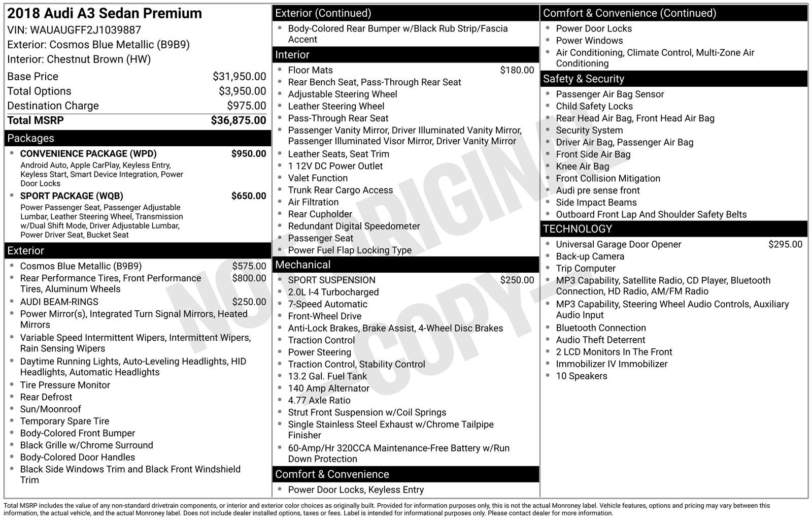 audi a3 sedan 2018 WAUAUGFF2J1039887 image audi a3 sedan 2018 WAUAUGFF2J1039887 image